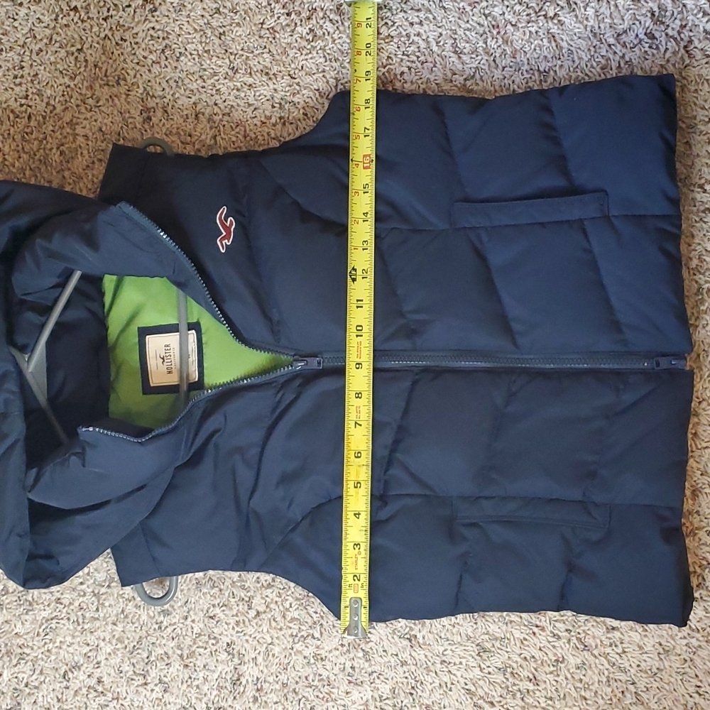 Hollister hooded puffer vest navy lime green - Picture 4 of 8